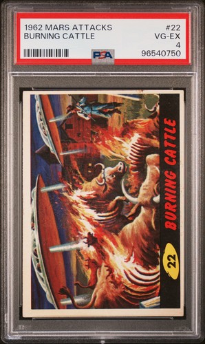 1962 Topps Mars Attacks #22 Burning Cattle — PSA 4