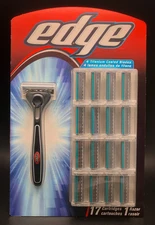 EDGE Razor Titanium Coated Blades Edging Precision + 17 Cartridges Long Lasting