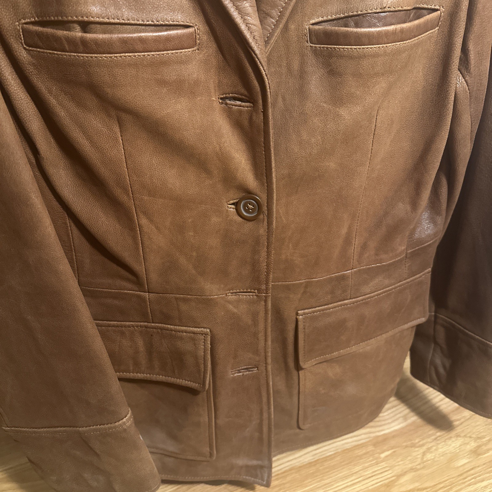 Rust Brown Colored Mossimo Leather Jacket, Medium… - image 2