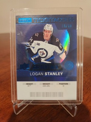 2021-22 Upper Deck Credentials - Debut Ticket Access Logan Stanley #85 Blue /99