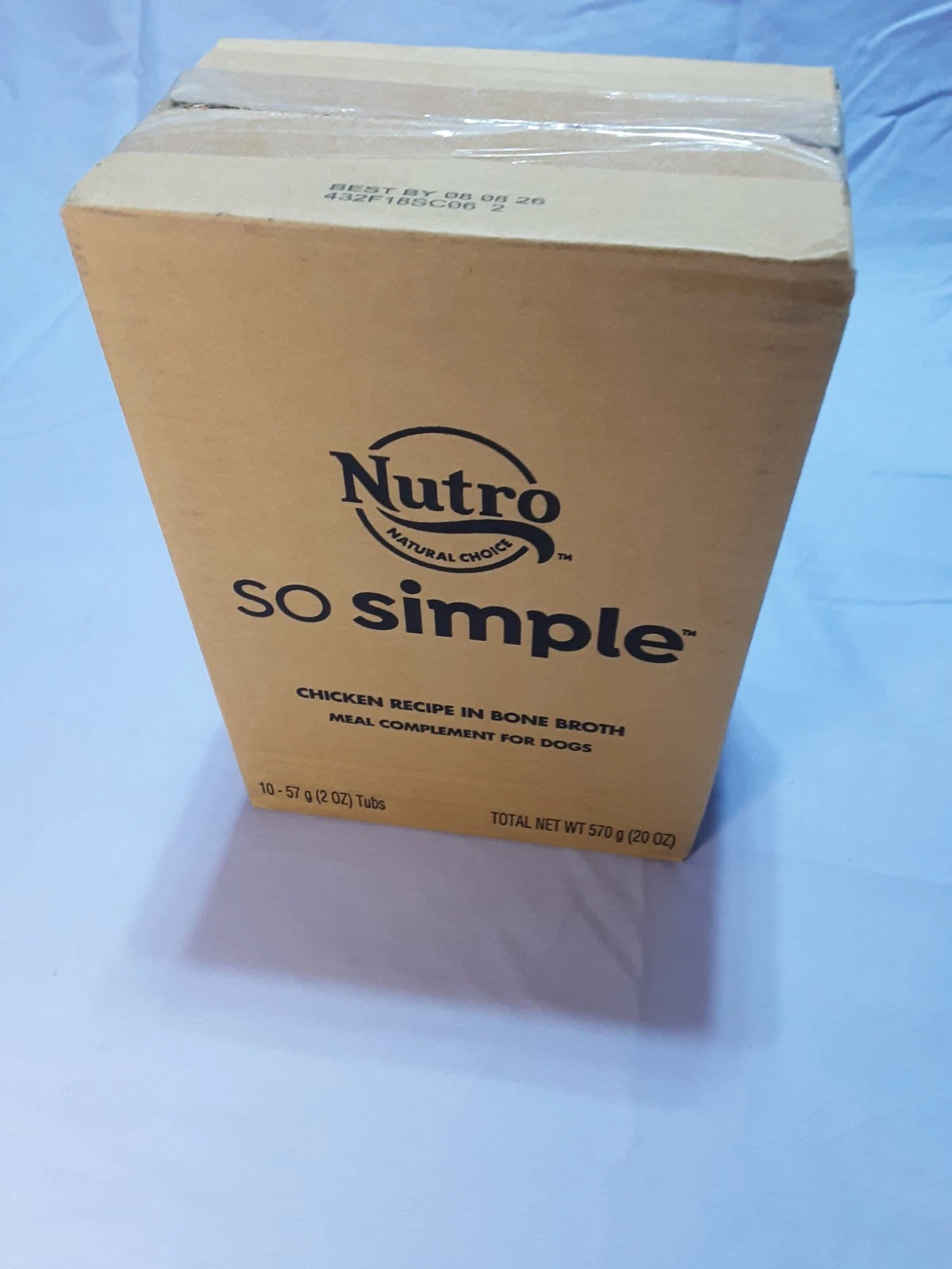 Nutro SoSimple Meal Topper Chicken in Bone Broth Grain-Free 2oz tub, case of 10