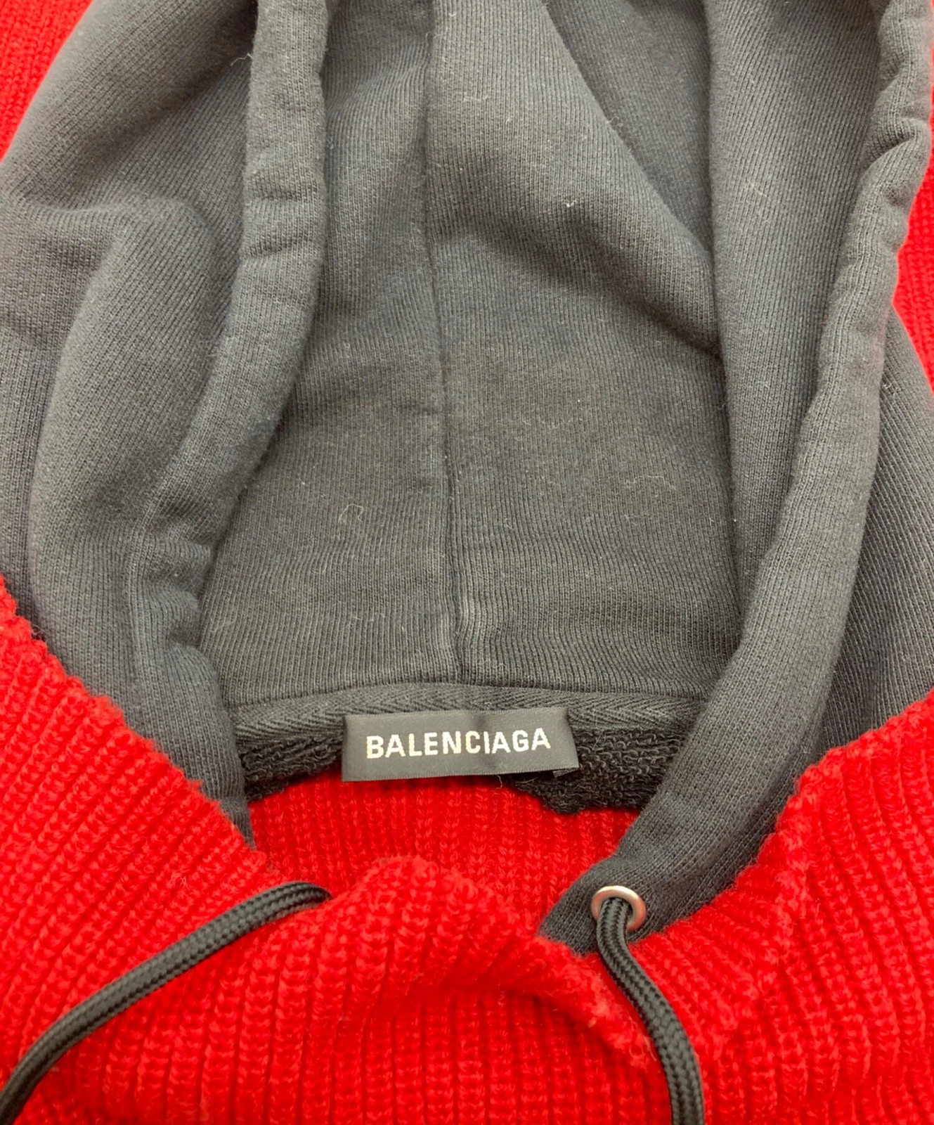 BALENCIAGA Felpa con Cappuccio in Maglia Taglia:S Rosso Uomo 556044
