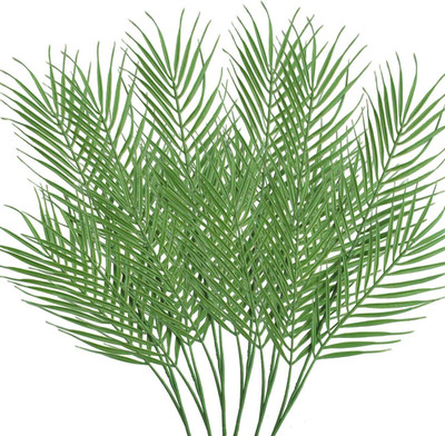 18 Branches 27 Inch Artificial [Palm] [Leave]S 6 PCS Large Faux / Fake Green