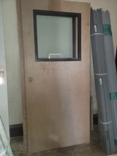 Solid Core Birch Right Hand Swing 3-0×6-8 Unlabled Door With KD Steel Frame. 