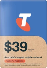 Telstra Starter Pack SIM $39 Prepaid Mobile 4G 5G (Data 15GB + Bonus)