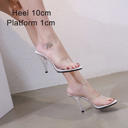 Crystal Show Stripper Heels Clear Shoes Women Platforms High Heels Sandals - Picture 26 of 50