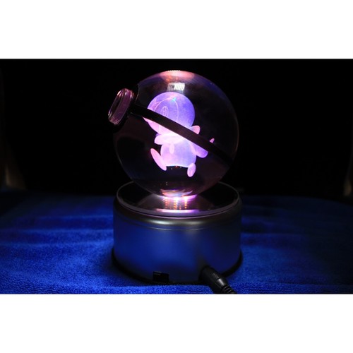 Pokemon 3D Crystal Ball Pokeball Mew Gengar Pikachu Night Light 8cm XL Size - Picture 112 of 226