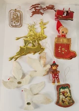 Lot of 13 Vintage 60s 70s Christmas Ornaments Handpainted Japan Taiwan READ