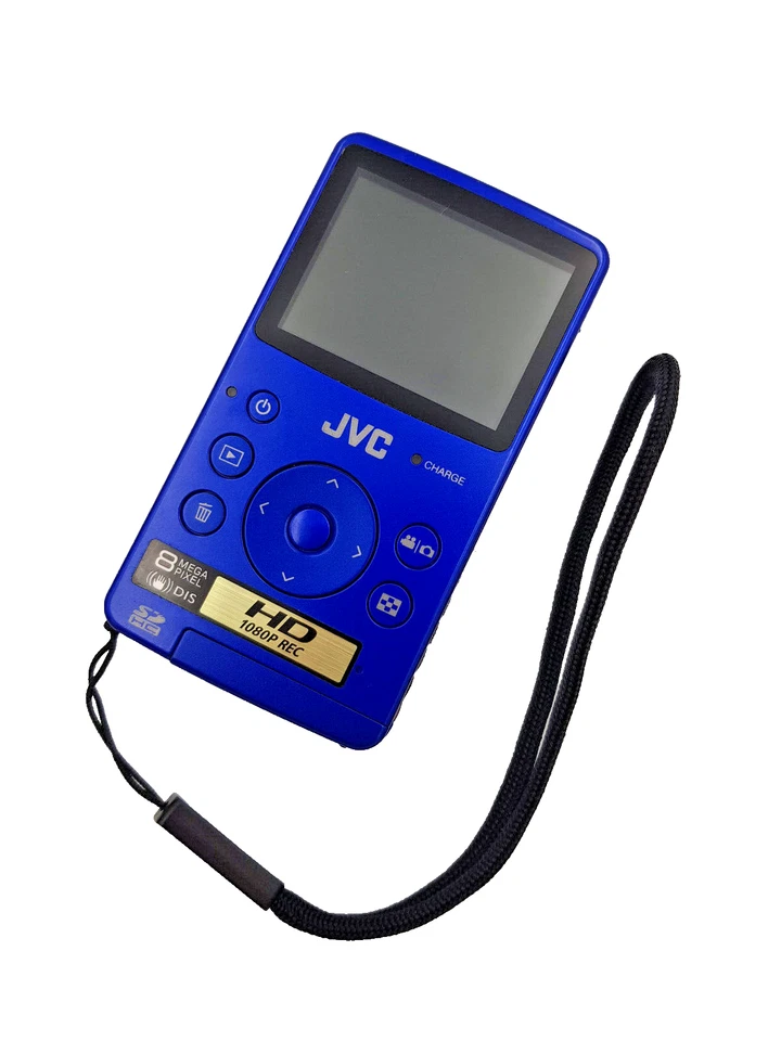 JVC GC-FM1 PICSIO HD Memory Camera Portable Pocket Video Camcorder - Blue - Image 4 of 4