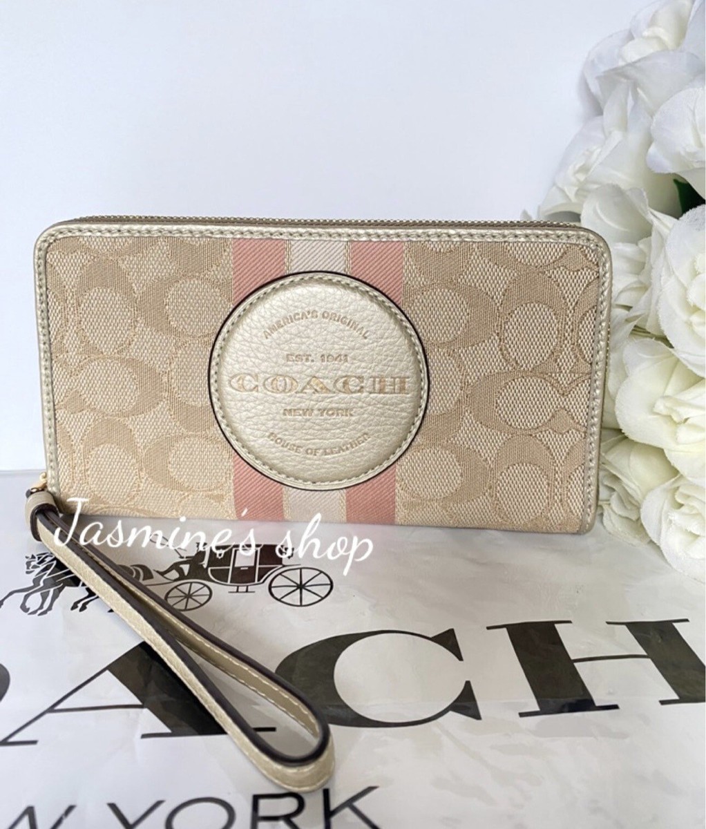 NWT Coach Dempsey Large Phone Wallet In Signature Jacquard With 
