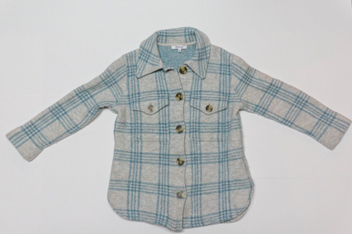 Madewell Boiled Wool Shirt-Jacket In Plaid Teal/Cream, Size Small S New NG712 - Picture 4 of 13