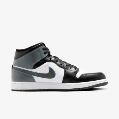 New Nike Air Jordan 1 Mid Shoes - Black/ Iron Grey (DQ8426