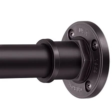 Industrial Shower Curtain Rod - 2-in-1 Design Tension Curtain Rod - Never Rus...