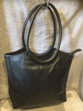 vintage black leather grab bag by Gigi