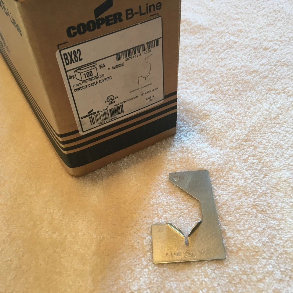 COOPER B-LINE BX82 1" CONDUIT / CABLE SUPPORT NEW IN BOX 100 COUNT BX82