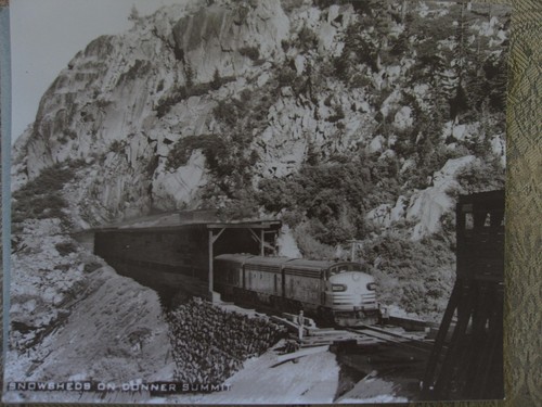 Vintage Railroad Train on Donner Summit & Snowshed Real Photo Black & White - Picture 2 of 12
