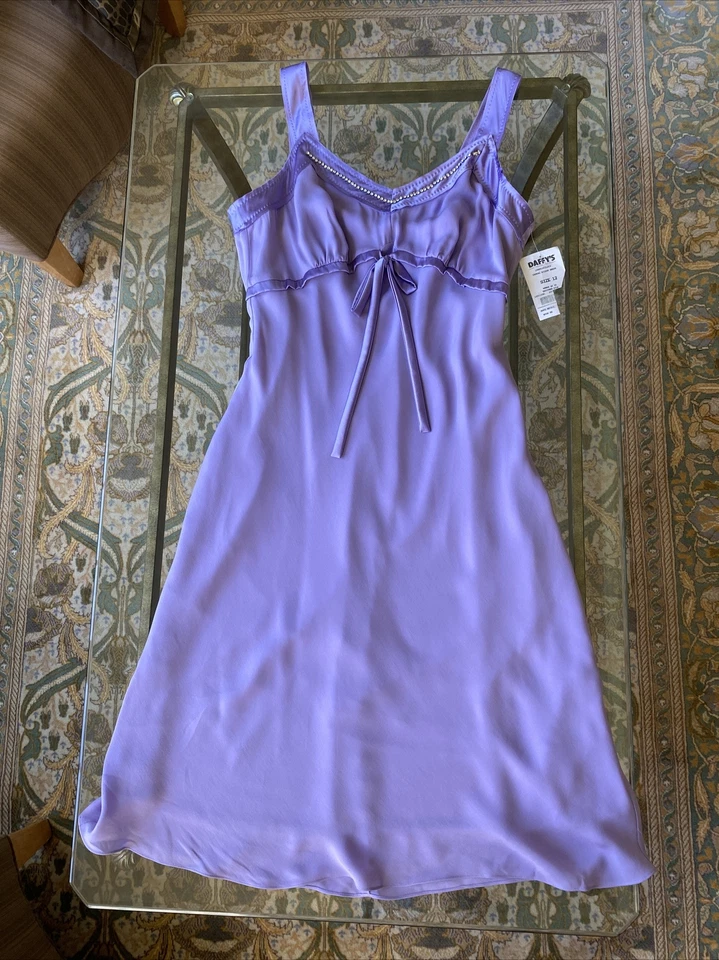 Marina Rinaldi Max Mara Silk Chiffon Crystal Neck Bow Coquette Dress Size 17 12 - Image 3 of 4