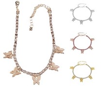 Rhinestone Butterfly Anklet Fashion Ankle Bracelet Crystal