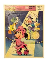 1986 Disney's Minnie Mouse Daisy Clarabelle Framed Puzzle Golden