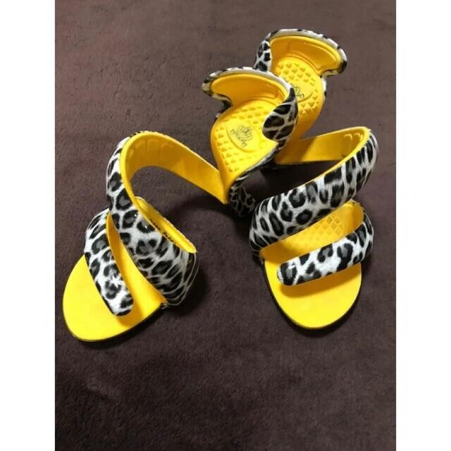 Julian Hakes Mojito Sandals Pumps High Heels Leopard Yellow Julian Hakes Mojito Sandals Pumps High Heels Leopard Yellow