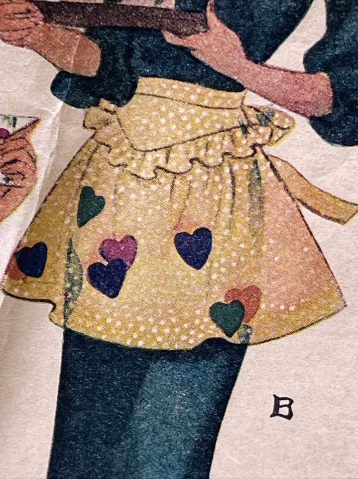 Vintage 1946 McCall’s 1278 Half Apron 3 Styles Heart Appliqué Transfer Sequins - Image 4 of 4