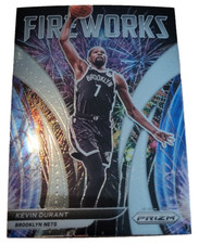 2021 Panini Prizm Basketball Card Kevin Durant Fireworks #8 Brooklyn Nets (J0