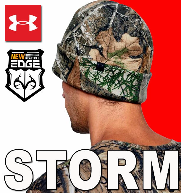 UNDER ARMOUR UA STORM CAMO BEANIE REVERSIBLE SCENT CONTROL FOREST HAT FLEECE - Image 4 of 4