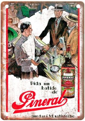 Pida un Batido de Pineral Vintage Liquor Poster Reproduction Metal Sign E1227