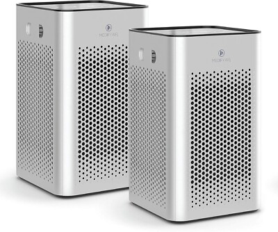 MA-25 Air Purifier with True HEPA H13 Filter | 825 ft² Coverage | Silver, 2-Pack