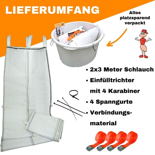 Schuttrutsche 6m Bauschutt Schlauch Set flexibel Schuttrohr mit 4x Spanngurten - Bild 5 von 7
