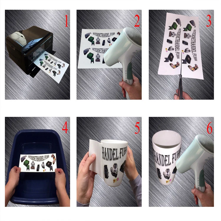 5x Wasserschiebefolie Decal Folie Decalfolie DIN A4 transparent für Laserdrucker