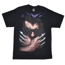 Marvel Wolverine T Shirt size L Large Black Mad Engine Y2K Mega Print Tee