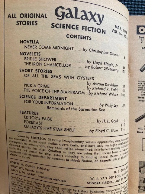 GALAXY SCIENCE FICTION May 1958 -  3 Wally Wood ilos and Leo & Diane Dillon. - Image 4 of 4