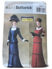 Butterick B4212 Sewing Pattern Sizes 6-10 Downton Victorian Costume CUT