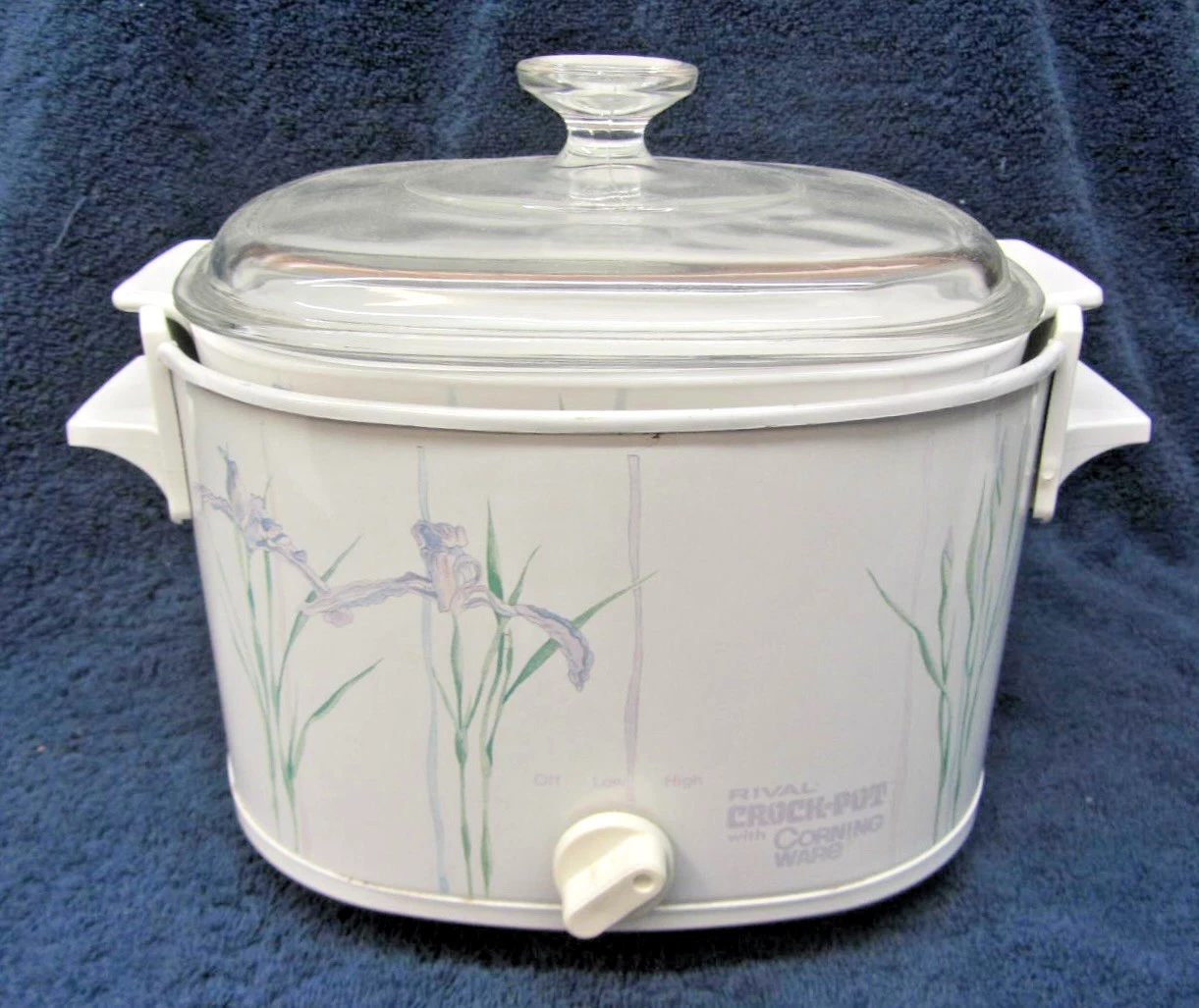 Vintage CORNING WARE Shadow Iris Rival Crock-Pot Slow Cooker 3 Qt Lid Tested XUC