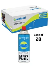 WHIP IT BUTANE FUEL GAS GASONE PORTABLE CAMPING STOVE 8 OZ 28 CANS CAMP 227G