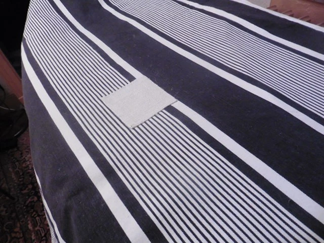 ANCIENNE HOUSSE TOILE A MATELAS COTON BLEU MARINE X BLANC130X190CM 1 REPRISE - Photo 2/4