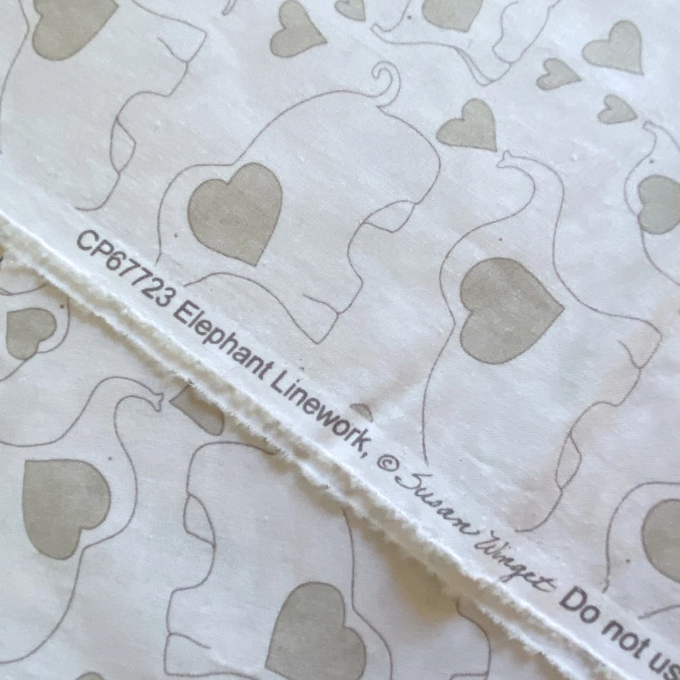 Susan Winget Elephant Linework Fabric Quilting Cotton 32x44 - Image 4 of 4