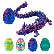 3D Printed Dragon Egg with Articulated Dragon Inside Collectible Toy 5 In