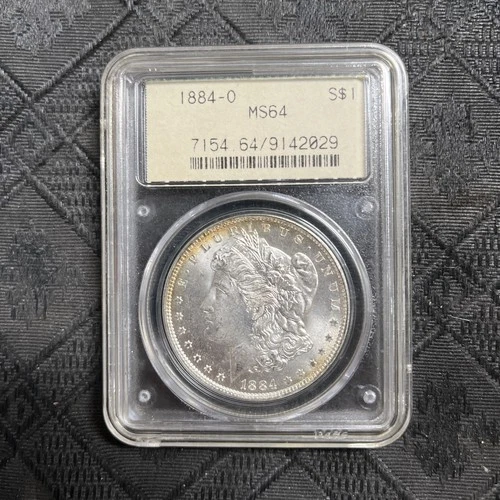 1884-O MORGAN SILVER DOLLAR GRADED PCGS MS64 OGH OLD GEN 2.1 HOLDER TONED