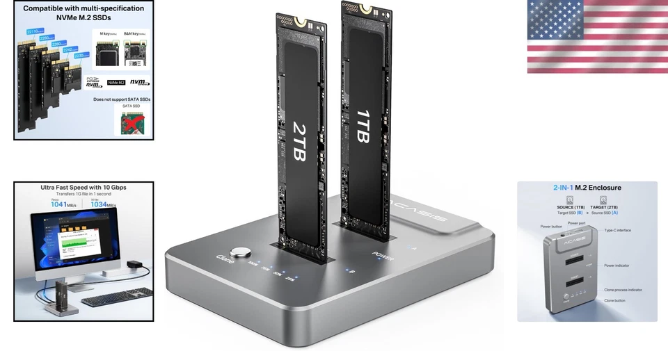 USB C NVMe Docking Station: M.2 Hard Drive Enclosure - Image 2 of 4