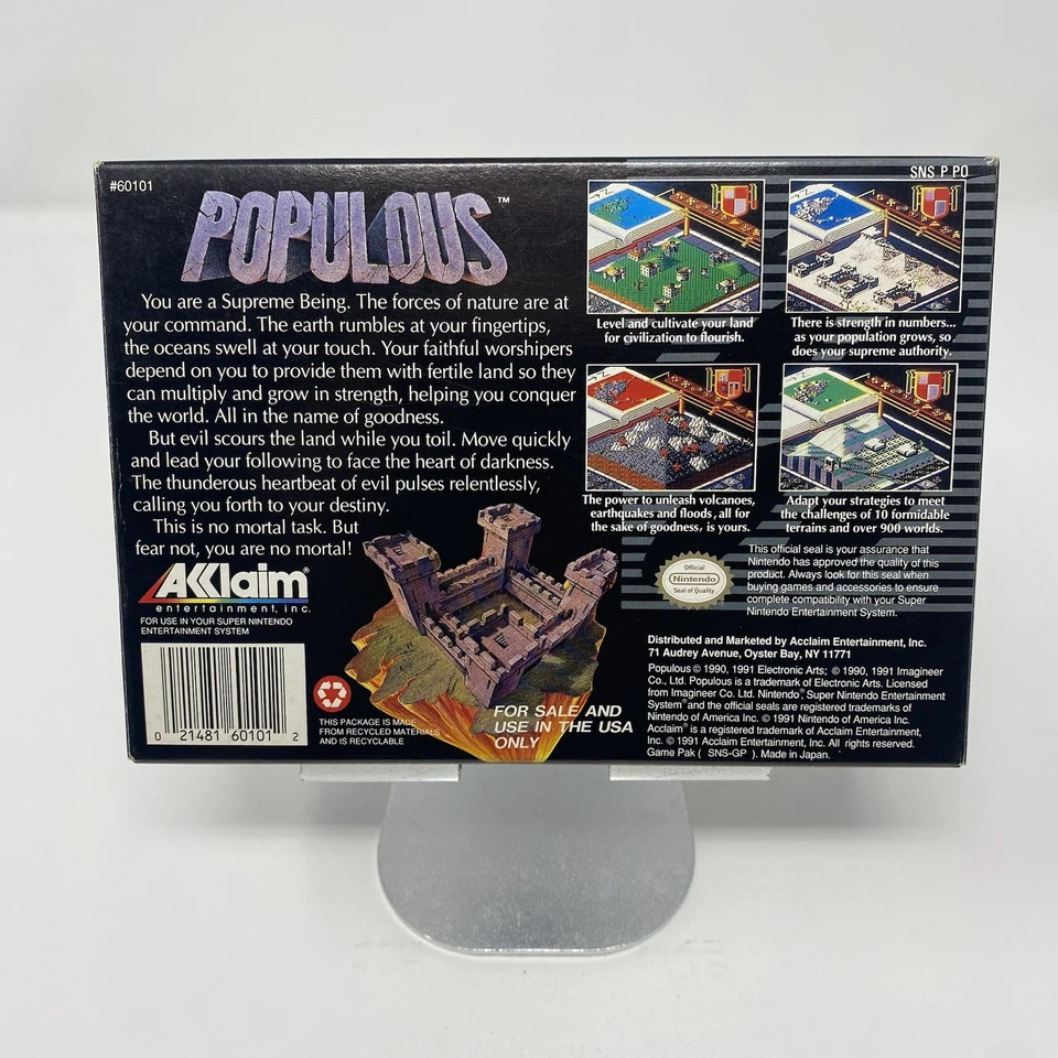Cartucho manual caja completa SNES Populous CIB Bullfrog como nuevo Foto 2 de 4