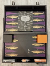 TED BAKER Backgammon Set slipcase Fish Pattern Game Designer New Boxed