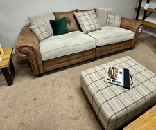 Luxury Country Style Sofa Set, 4 Seater And 2 Seater, Tartan