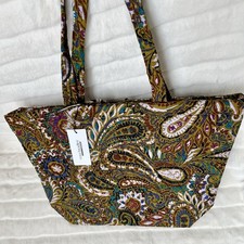Bolso de Mano Vera Bradley Pequeño Este Oeste Nuevo con Etiquetas Buta Spray Acolchado Patrón Retirado Casa de Campo