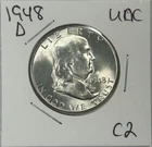 1948 D Franklin Half Dollar Coin Uncirculated