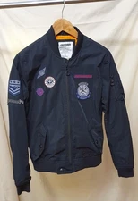 Chevignon MA1 Bomber Jacket Men's XS Aviation Flight Patches Navy Blue Excellent