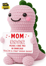 Mini Gift for Mom from Daughter Son Dad Handmade Crochet Dinosaur Funny Valentin