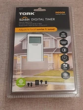 TORK Sunset Digital Timer Adjusts to Local Sunrise Sunset NEW RZ307