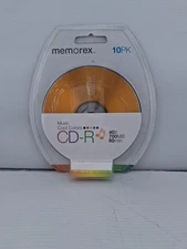 Memorex 10PK CD-R 40X 700MB 80min 10 pack CD-R Discs NEW Colors Sealed 2009 B30